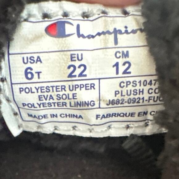 Preschool champion plush slides black sz6T (Scarlet/White/Gold) - Picture 4 of 5